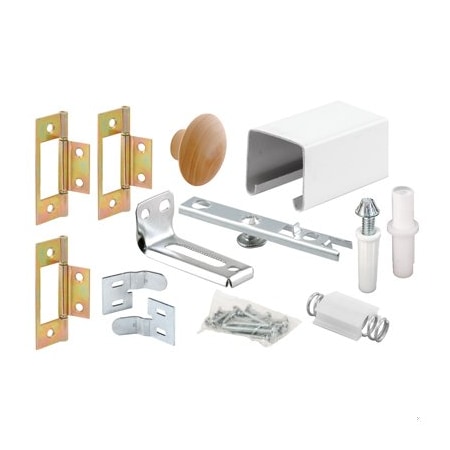 Prime-Line Bi-Fold Closet Door Track Kit, Fits 24in Openings, Roll-Formed Steel Track, Painted White Finish 164684